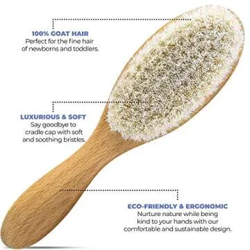 Gentle OCCObaby Wooden Baby Brush Set for Toddler Hair Care