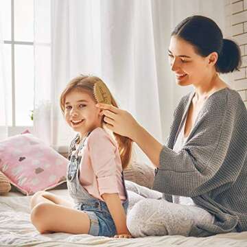 OCCObaby Wooden Baby Hair Brush Set for Newborns & Toddlers - Soft Hair Brush for Baby Grooming - Baby Scalp Brush and Baby Comb for Cradle Cap - Toddler Comb