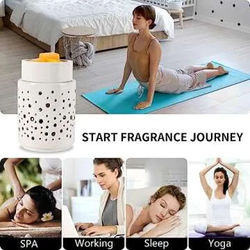 Ceramic Wax Melt Warmer with Night Light for Home Decor