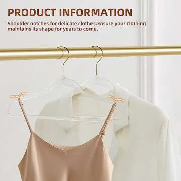 JohneyRulu Clear Plastic Hangers - 20 Pack Space-Saving Elegance