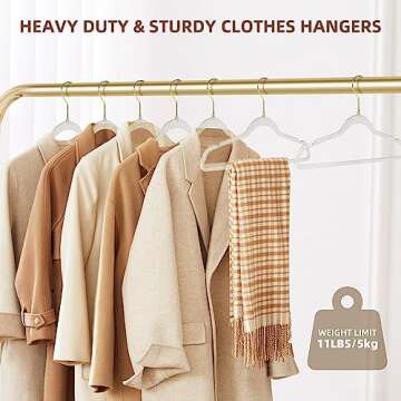 JohneyRulu Clear Plastic Hangers - 20 Pack Space-Saving Elegance