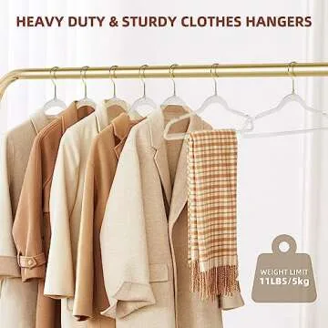 JohneyRulu Clear Plastic Hangers - 20 Pack Space-Saving Elegance