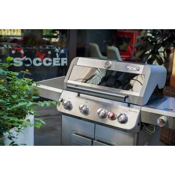 Monument Grills Stainless Steel 4 Burner Propane Gas Grill with Side Burner