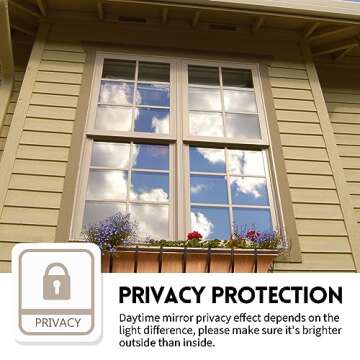 KESPEN Window Privacy Film One Way Daytime Privacy Static Cling Sun Blocking Anti UV Reflective Wind...