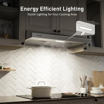 IsEasy 30 Inch Range Hood with 3-Speed Fan & LED Light