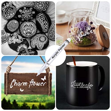 0.7mm White Paint Markers 6 Pack for Art Projects