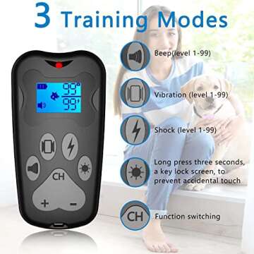 PetnaisDog Training Collar, 3000FT -Training Collar with Remote Control, Shock Absorber Collar for D...