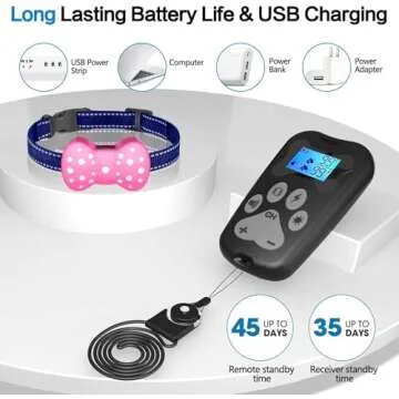 PetnaisDog Training Collar, 3000FT -Training Collar with Remote Control, Shock Absorber Collar for Dogs, Suitable for 5-100lbs Small,Medium, Large, Dog Collar, bark Collar,Rechargeable Collar,(Pink)