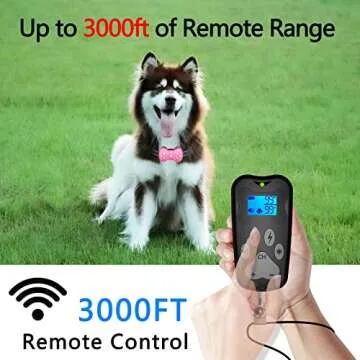 PetnaisDog Training Collar, 3000FT -Training Collar with Remote Control, Shock Absorber Collar for Dogs, Suitable for 5-100lbs Small,Medium, Large, Dog Collar, bark Collar,Rechargeable Collar,(Pink)