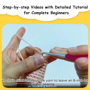 Ktmeor Crochet Kit for Beginners,3 Pcs Crochet Starter Kit for Beginners Adults,Crochet Starter Kit with Step-by-Step Video Tutorials,DIY Knitting Supplies,Easy Yarn-Mushroom