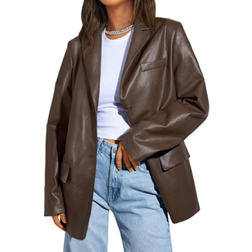 Trendy Queen Leather Jacket: Oversized Faux Suede Fashion Coats for Women, Fall & Winter 2025 in Bro...
