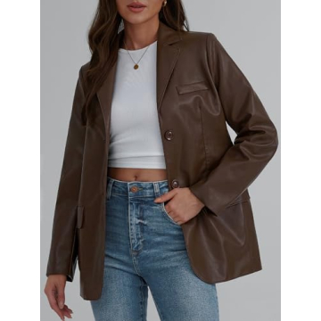 Trendy Queen Leather Jacket for Women Oversized Blazer