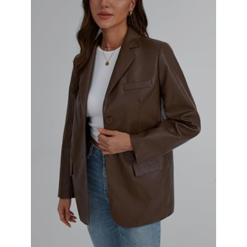 Trendy Queen Leather Jacket for Women Oversized Blazer