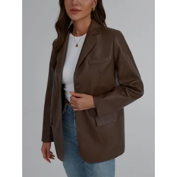 Trendy Queen Leather Jacket for Women Oversized Blazer