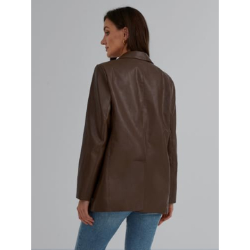 Trendy Queen Leather Jacket for Women Oversized Blazer