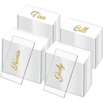 120 Pcs Clear Acrylic Place Cards - Perfect for Weddings and Events!