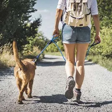 Rope Dog Leash with Double Traffic Handles for Control