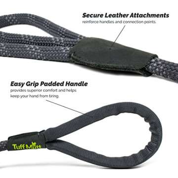 Rope Dog Leash with Double Traffic Handles for Control