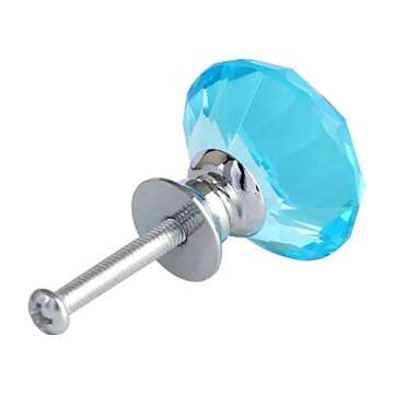 ANJUU 12 Pcs 30mm Diamond Shape Crystal Glass Cabinet Knobs with Screws Drawer Knob Pull Handle Used for Kitchen, Dresser, Door, Cupboard
