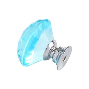 ANJUU 12 Pcs 30mm Diamond Shape Crystal Glass Cabinet Knobs with Screws Drawer Knob Pull Handle Used for Kitchen, Dresser, Door, Cupboard