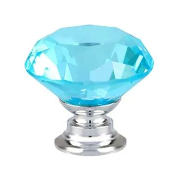 ANJUU 12 Pcs 30mm Diamond Shape Crystal Glass Cabinet Knobs with Screws Drawer Knob Pull Handle Used for Kitchen, Dresser, Door, Cupboard