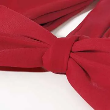 MOOSLOVER Women One Shoulder High Waisted Bikini Tie High Cut Two Piece Swimsuits(M,Red)