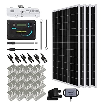 Renogy 400 Watts Monocrystalline Solar RV Kit with Charge Controller and Accessories