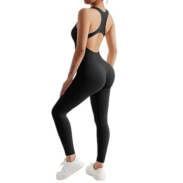 MOSHENGQI Women Racerback Jumpsuit for Stylish Workouts