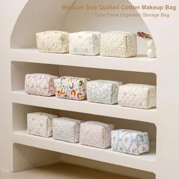 Gleyemor Floral Makeup Bag - Stylish Durable Cosmetic Organizer