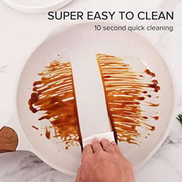 JEETEE Pots and Pans Set Nonstick White Granite Induction Cookware Sets 13 Pieces w/Frying Pan, Saucepan, Sauté Pan, Tamagoyaki Pan, Egg Pan, Cooking Pots, PFOA Free