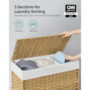 SONGMICS Stylish 37-Gallon Laundry Hamper with Wheels