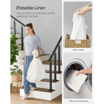 SONGMICS Stylish 37-Gallon Laundry Hamper with Wheels