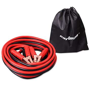 CARTMAN 1 Gauge 25Feet Jumper Cables 800AMP Heavy Duty Booster Cables with Carry Bag