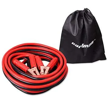 CARTMAN 1 Gauge 25Feet Jumper Cables 800AMP Heavy Duty Booster Cables with Carry Bag