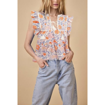 Cute Women Boho Floral Peplum Top for Summer Style