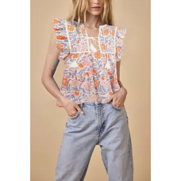 Cute Women Boho Floral Peplum Top for Summer Style