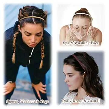 Stylish WOVOWOVO Thin Headbands for Women | 12 Pack