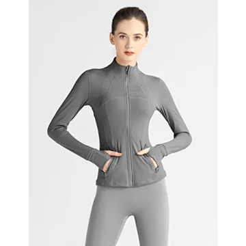 Gacaky Women's Slim Fit Track Jacket Athletic Full Zip