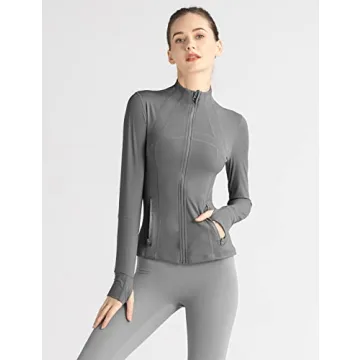 Gacaky Women's Slim Fit Track Jacket Athletic Full Zip