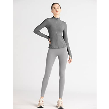 Gacaky Women's Slim Fit Track Jacket Athletic Full Zip