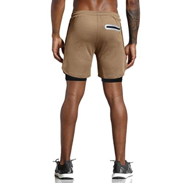 Leidowei Men's 2-in-1 Shorts for Running and Gym