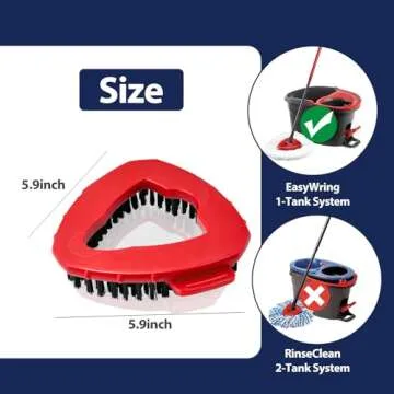 Spin Mop Scrub Brush Head, 2 Pcs Scrub Mop Compatible EasyWring 1-Tank System, Hard Bristle Cleaning...