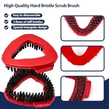 Spin Mop Scrub Brush Head, 2 Pcs Scrub Mop Compatible EasyWring 1-Tank System, Hard Bristle Cleaning Scrubber Mop Head for Bathroom, Kitchen, Tub and Tile