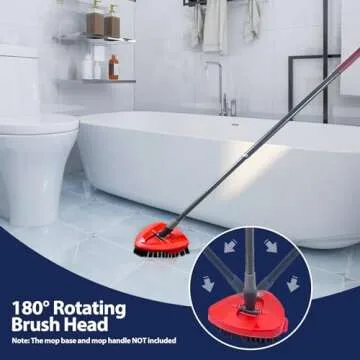 Spin Mop Scrub Brush Head, 2 Pcs Scrub Mop Compatible EasyWring 1-Tank System, Hard Bristle Cleaning Scrubber Mop Head for Bathroom, Kitchen, Tub and Tile