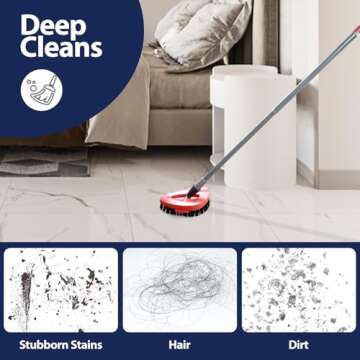 Spin Mop Scrub Brush Head, 2 Pcs Scrub Mop Compatible EasyWring 1-Tank System, Hard Bristle Cleaning Scrubber Mop Head for Bathroom, Kitchen, Tub and Tile