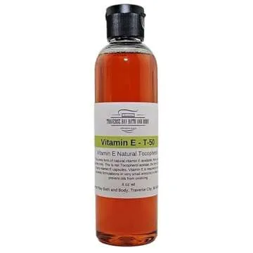 Traverse Bay Bath and Body Vitamin E - T-50, 4 oz Natural Vitamin E, Soap Making supply's. Full Spectrum Tocopherol