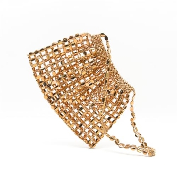 Miuco Vintage Beaded Evening Bag Golden Clutch Women