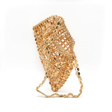 Miuco Vintage Beaded Evening Bag Golden Clutch Women