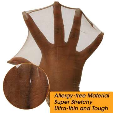 BEEOS Dark Brown Skinlike HD Wig Cap for Women, 4 Pieces Invisible Ultra-thin Stretchy Stocking Caps...