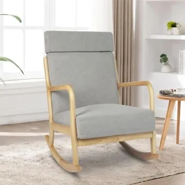 LUCKYERMORE Rocking Chair - Stylish Glider for Nursery & Living Room
